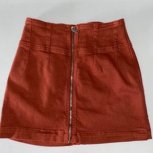 Red Free People Virgo Mini Skirt